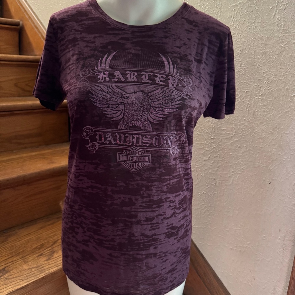 New River Gorge. Hico West Virginia Harley Davidson Purple V Neck Shirt XL